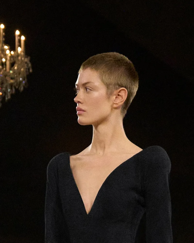 Модель Schiaparelli у профіль з коротким кропом